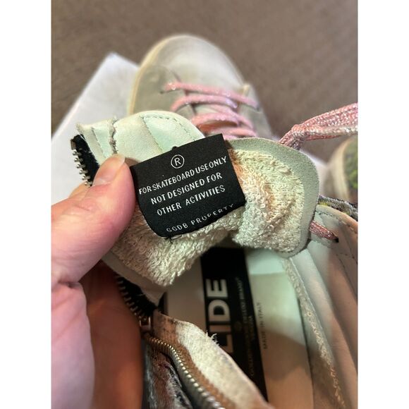 Golden Goose Slide Sneaker Multicolor All Over Sequins G34WS595.A1406 Sz 38 - Picture 12 of 14